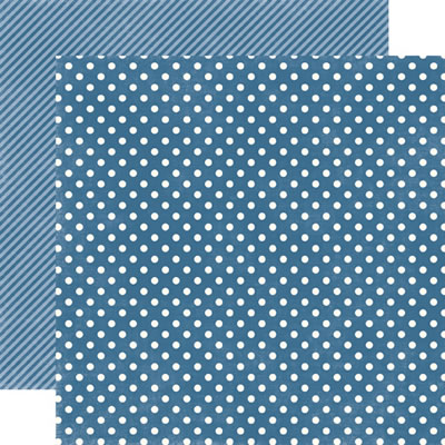 Echo Park Paper - Dots & Stripes - Homefront - Blueberry Small Dot 12x12 d/sided paper  (pack of 10)