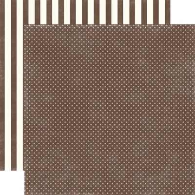 Echo Park Paper - Dots & Stripes - Homefront - Chestnut Tiny Dots 12x12 d/sided paper  (pack of 10)