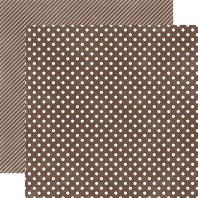 Dots & Stripes - Homefront - Chestnut Small Dots 12x12 d/sided paper (pack of 10)