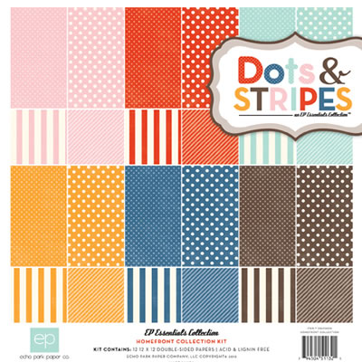 Echo Park Paper - Dots & Stripes - Homefront - Collection Kit  (sold individually)