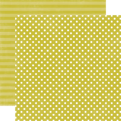Echo Park - Dots & Stripes Jewels - Peridot Small Dot 12x12 d/sided paper  (pack of 10)