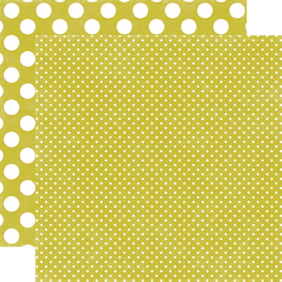 Dots & Stripes Jewels - Peridot Tiny Dot 12x12 d/sided paper (pack of 10)