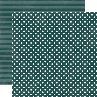 Dots & Stripes Jewels - Emerald Small Dot 12x12 d/sided paper (pack of 10)