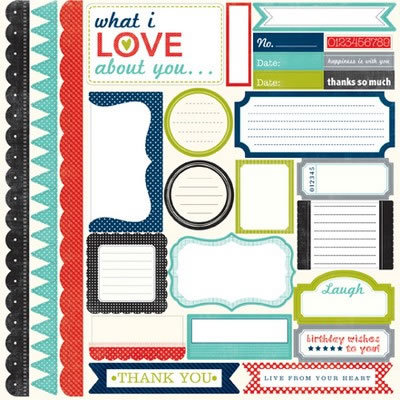 Dots & Stripes Metropolitan - 12x12 Elements cardstock stickers (pack of 5)