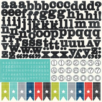 Dots & Stripes Metropolitan - 12x12 Alpha cardstock stickers (pack of 5)