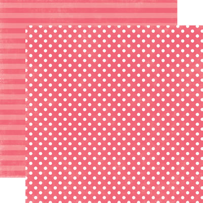 Echo Park - Dots & Stripes Neapolitan - Very Cherry Small Dot 12x12 d/sided paper  (pack of 10)