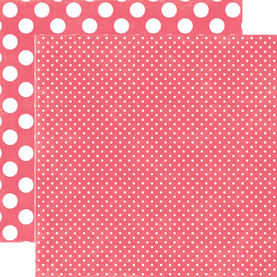 Echo Park - Dots & Stripes Neapolitan - Very Cherry Tiny Dot 12x12 d/sided paper  (pack of 10)