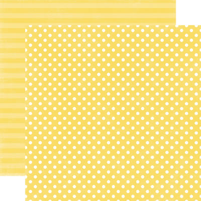 Echo Park - Dots & Stripes Neapolitan - Pineapple Small Dot 12x12 d/sided paper  (pack of 10)