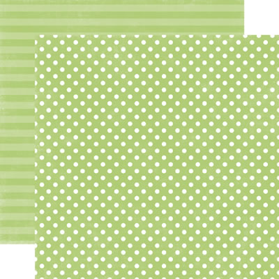 Echo Park - Dots & Stripes Neapolitan - Lime Sherbet Small Dot 12x12 d/sided paper  (pack of 10)