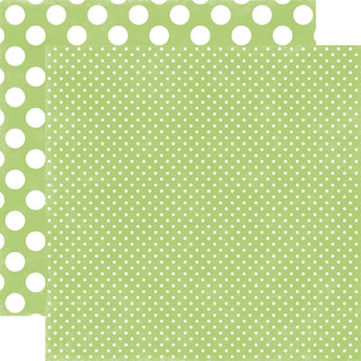 Echo Park - Dots & Stripes Neapolitan - Lime Sherbet Tiny Dot 12x12 d/sided paper  (pack of 10)