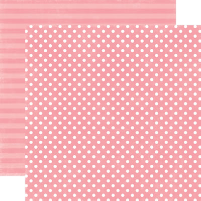 Echo Park - Dots & Stripes Neapolitan - Berry Bliss Small Dot 12x12 d/sided paper  (pack of 10)