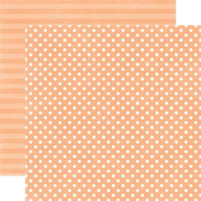 Echo Park - Dots & Stripes Neapolitan - Peaches & Cream Small Dot 12x12 d/sided paper  (pack of 10)