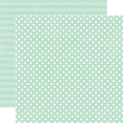 Echo Park - Dots & Stripes Neapolitan - Mint Small Dot 12x12 d/sided paper  (pack of 10)