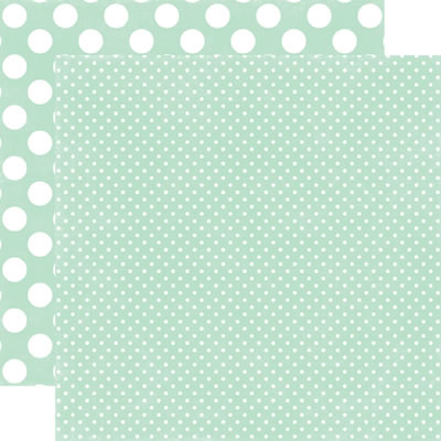 Echo Park - Dots & Stripes Neapolitan - Mint Tiny Dot 12x12 d/sided paper  (pack of 10)