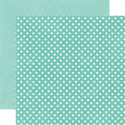 Echo Park Paper - Dots & Stripes - Soda Fountain - Aqua Small Dots 12x12 d/sided Paper  (pack of 10)