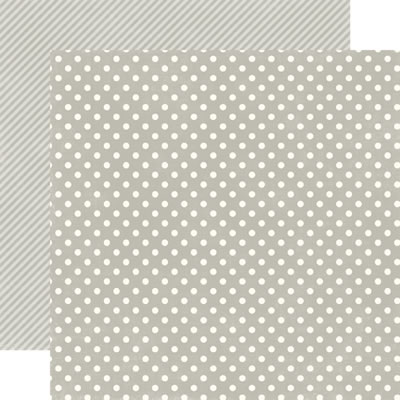 Echo Park Paper - Dots & Stripes - Soda Fountain - Seltzer Grey Small Dots 12x12 d/sided paper  (pack of 10)