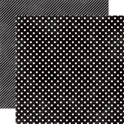 Echo Park Papers - Dots & Stripes - Soda Fountain - Black Licorice Small Dots 12x12 d/sided paper  (pack of 10)