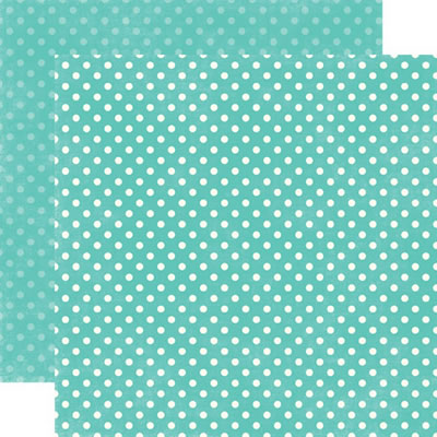 Essentials - Dots Primary - Teal Small Dots 12x12 double-sided paper  (pack of 10)