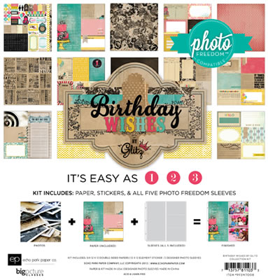 Photo Freedom - Birthday Wishes - Collection Kit incl. 6 papers- 1 sticker sheet- 5 photo sleeves (sold individually)