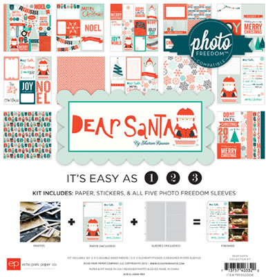 Photo Freedom - Dear Santa - Collection Kit incl. 6 papers- 1 sticker sheet- 5 photo sleeves (sold individually)