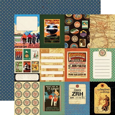 Photo Freedom - Graphic45 Transatlantique - World Traveler 12x12 d/sided paper (pack of 10)