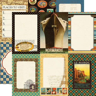 Photo Freedom - Graphic45 Transatlantique - Suitcase 12x12 d/sided paper (pack of 10)