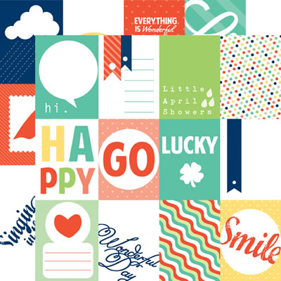 Photo Freedom - Happy Go Lucky - Happy 12x12 d/sided paper (pack of 10)