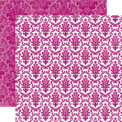 Style Essentials - 5th Avenue - Mulberry Damask 12x12 d/sided paper (pack of 10)