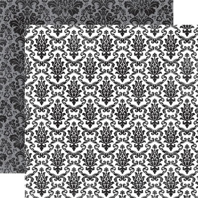 Style Essentials - 34th Street - Onyx Damask 12x12 d/sided paper (pack of 10)