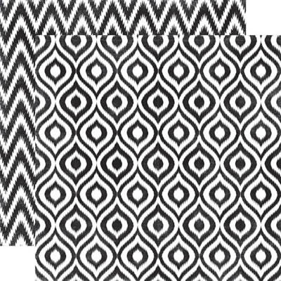 Style Essentials - 34th Street - Onyx Ikat 12x12 d/sided paper (pack of 10)