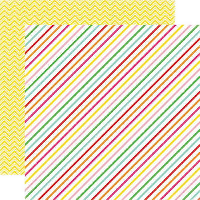 Mini Themes - I Love Candy - Stripe 12x12 d/sided paper (pack of 10)