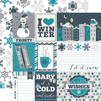Mini Themes - Let It Snow - Journaling 12x12 d/sided paper (pack of 10)