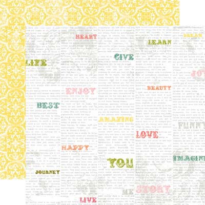 Victoria Gardens - Cheerful Words 12x12 d/sided paper (pack of 10)