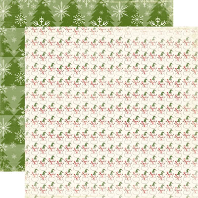 Very Merry Christmas - Snowman 12x12 d/sided paper (pack of 10)