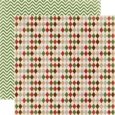 Very Merry Christmas - Chrsitmas Argyle 12x12 d/sided paper (pack of 10)