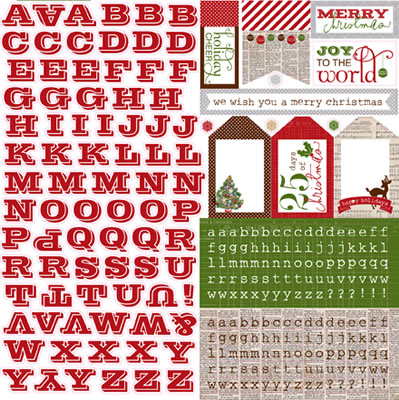 Very Merry Christmas - Alphabet Stickers (pack of 5)