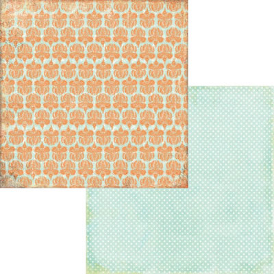 Fancy Pants - Hopscotch - Tangerine 12x12 Double-Sided paper  (pack of 10)