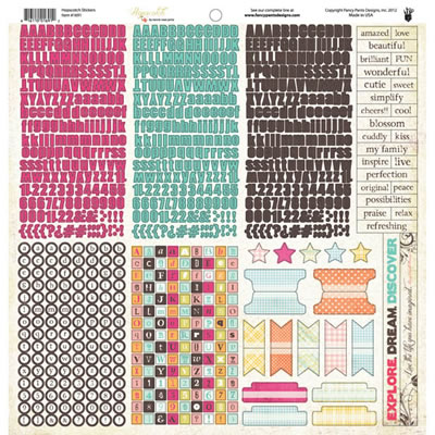 Fancy Pants - Hopscotch - 12x12 Sticker Fundamentals  (pack of 5)