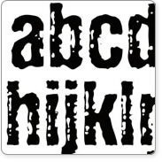 Fontwerks - Unmounted Erosion Lowercase Large. Sheet size 125x197mm. (sold individually)
