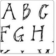 Fontwerks - Unmounted Sketch Uppercase Large. Sheet size 120x185mm. (sold individually)