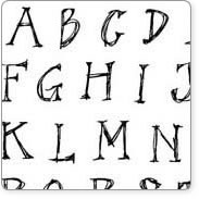 Fontwerks - Unmounted Sketch Uppercase Medium. Sheet size 95x126mm. (sold individually)