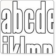 Fontwerks - Unmounted Steelfish Outline Lowercase Large. Sheet size 120x187mm.  (sold individually)