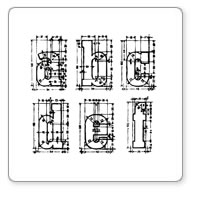 Fontwerks - Unmounted Tecon Lowercase Large. Sheet size 109x198mm. (sold individually)