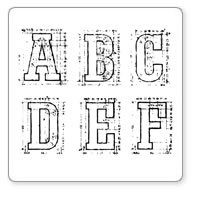 Fontwerks - Unmounted Tecon Uppercase Large. Sheet size 135x200mm. (sold individually)