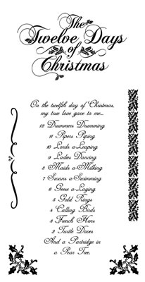 Graphic45 - 12 Days of Christmas - Cling Stamp 1  (sold individually)