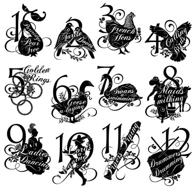 Graphic45 - 12 Days of Christmas - Cling Stamp 2  (sold individually)