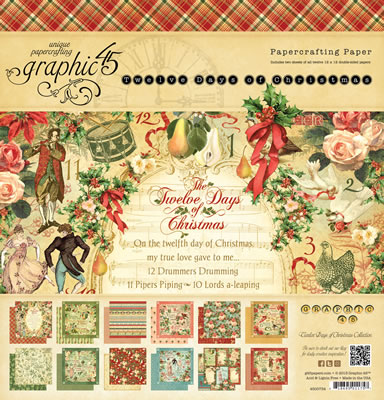 Graphic45 - 12 Days of Christmas - 12x12 Paper Pad  (sold individually)
