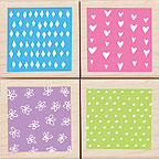 Hero Arts - Quatros Tiny Prints  (sold individually)