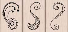 Hero Arts - Artistic Impressions: Three Swirly Flourishes  (sold individually)