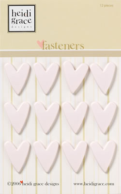 Heidi Grace - The Woodland - Heart Fasteners Cream  (sold in 3's)